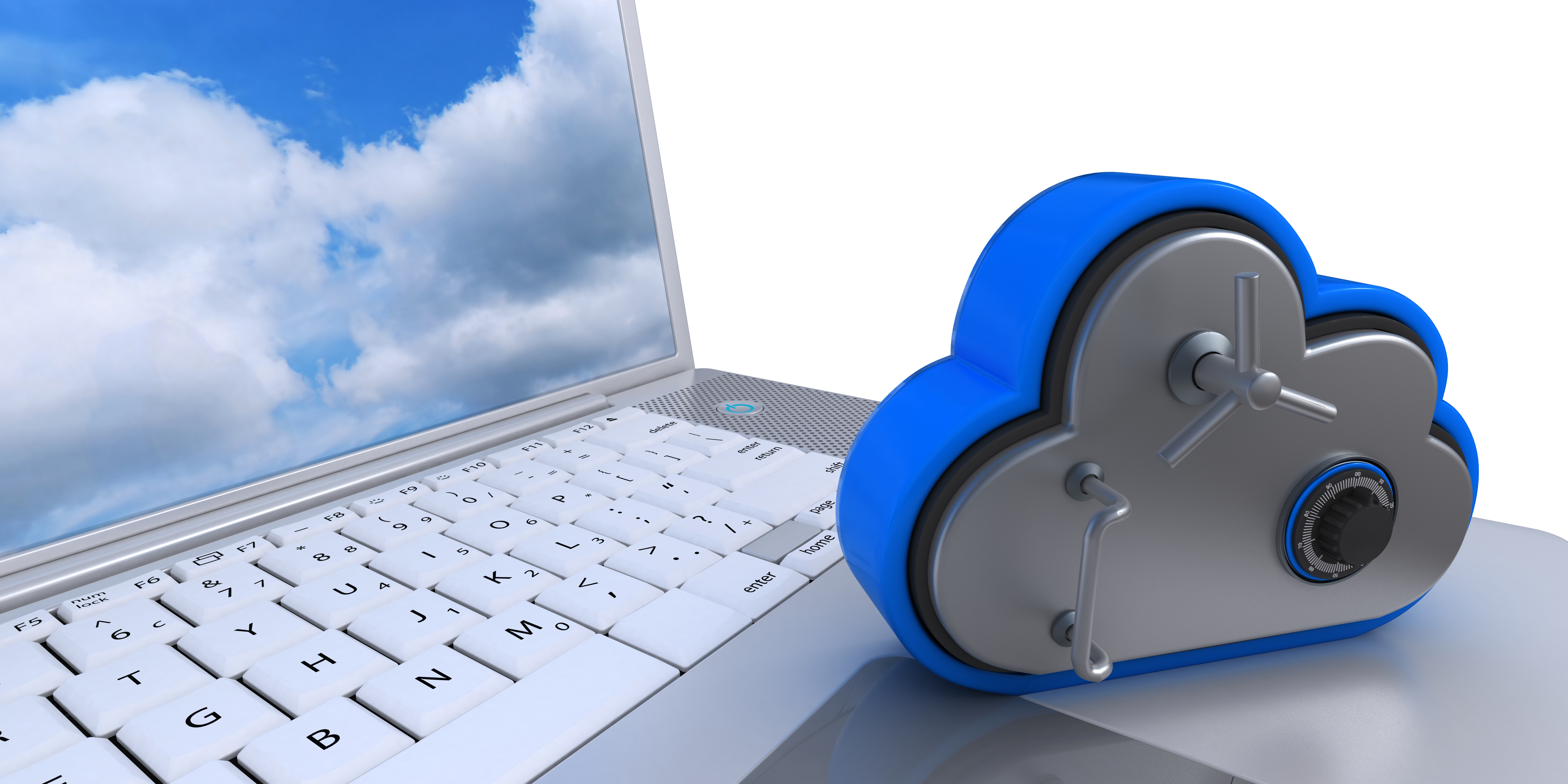 3D Cloud Drive Icon on computer